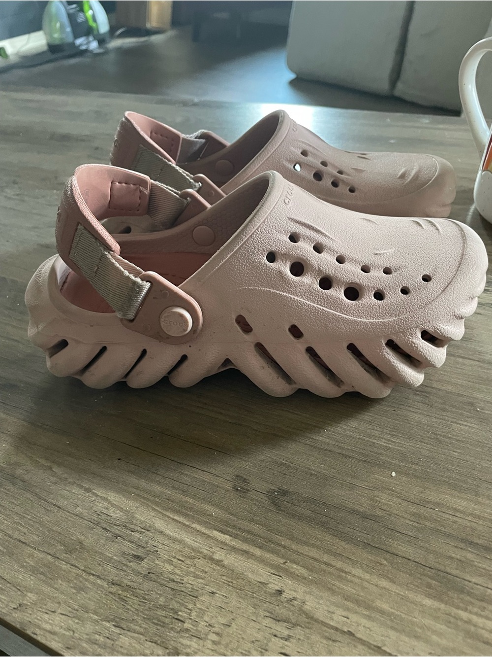 Crocs Echo echo Jr Kids Size 1 in Pink Clay color logo strap beach school walkin